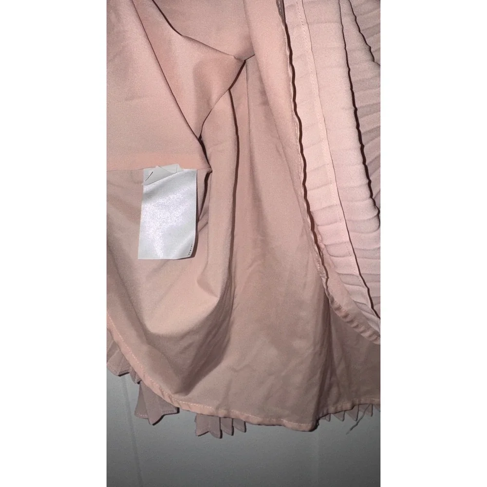 Banana Republic Pleated Mini Skirt Blush Pink Elastic Waist Lined Size 6
